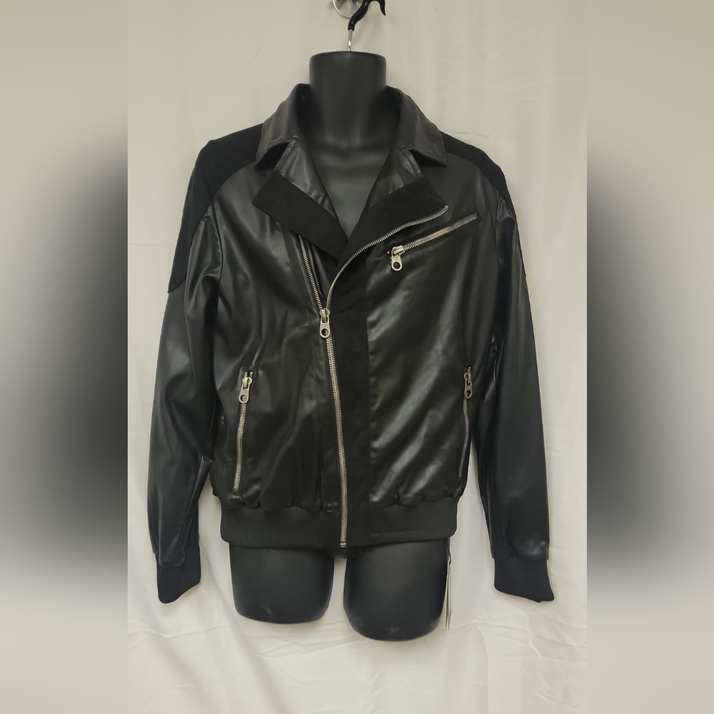 VIE + RICHE- Men's Black Leather Jacket/ Color Black/ New with Tag